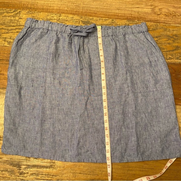 Coldwater Creek Linen  Chambray Skirt Size Extra Large pockets - Picture 6 of 10